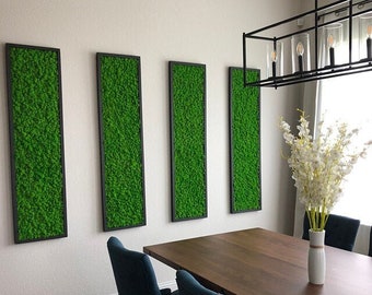 Mos kunst aan de muur. Mos muur. Kamerinrichting. Levende muur. Snelle verzending. 100% echt mos. Heeft geen water nodig. Heeft geen bemesting nodig.