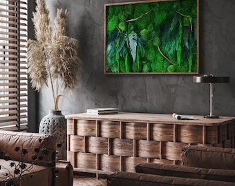 Amazing Botanic Art- Maintenance-free decoration, Moss Wall Art, Preserved Moss, A gift for Christmas, Living Forest on the wall,