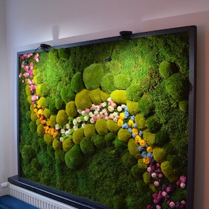 Wall Art.Nature Room Decor. Modern wall art Real Moss. Moss frame. Chartreuse green Moss Wall .Botanical Art. image 3