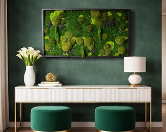 TERRA ART -Preserved Moss art, (Without lamp)Maintenance-free plant decoration, Moss wall decoration