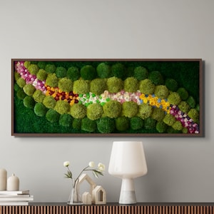 Flower Art - Wall Art Preserved Moss Lighted Moss Wall Beautiful Preserved Moss Artwork's with LED Lights Live Moss LED