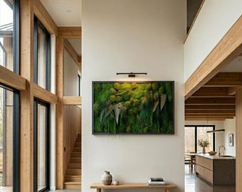 Large Moss Wall Art | Preserved Moss Painting | Natural Green Wall Decor | Modern Botanical Art. Real Reindeer Moss Frame| Office Home Decor