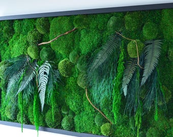 Botanic Art- Maintenance-free decoration, Moss Wall Art, Preserved Moss, A gift for Christmas, Living Forest on the wall, Home Decor,