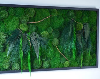 FAST ORDER! Botanic Art- Maintenance-free decoration, Moss Wall Art, Preserved Moss, A gift for Christmas, Living Forest on the wall,