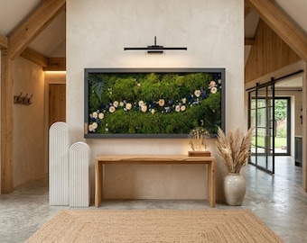 NEW! Magic Blue Moss Wall Art | Preserved Moss Artwork | Blue Accent Wall Decor | Natural Green Valley Art | Modern Botanical Frame