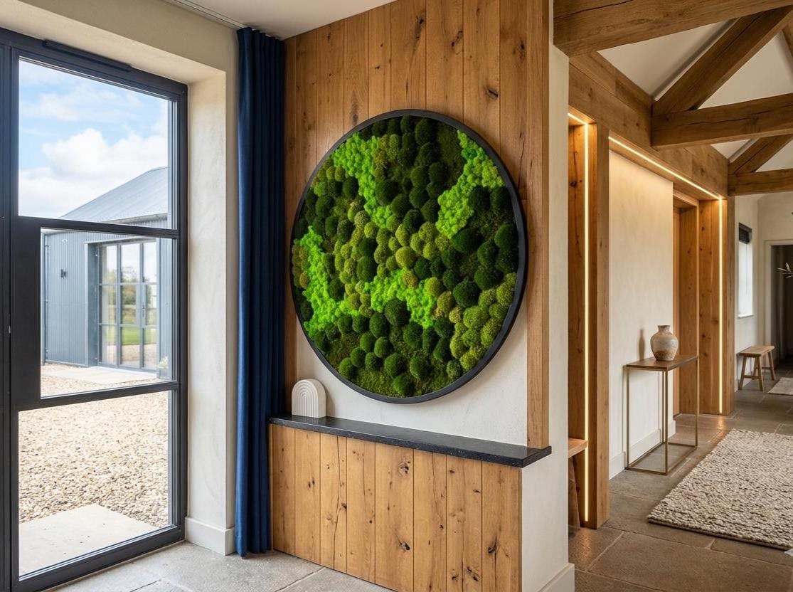 Glade Moss Wall Art Round | Preserved Moss Decor | Scandinavian Moss ...