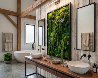 New: TERRA X MOSS ART -Preserved Moss art, (Without lamp)Maintenance-free plant decoration, Moss wall decoration