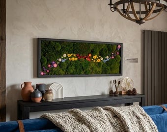 Bloom Moss Wall Art | Preserved Moss Artwork | Natural Green Wall Decor | Modern Botanical Art | Organic Moss Frame |