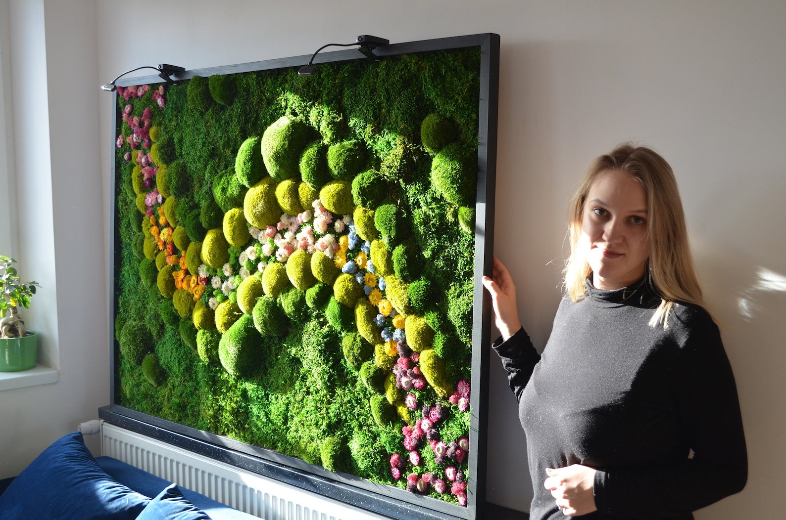 Spring Moss Art. Modern Wall Art. Real Moss. Moss Frame. Chartreuse ...