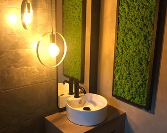 Aangepaste volgorde Moskunst/Mosmuur, Chartreuse groene Moss Muurkunst, Botanische Kunst, Levende muurtuin, Moderne muurkunst, Echt Mos, Mossframe,