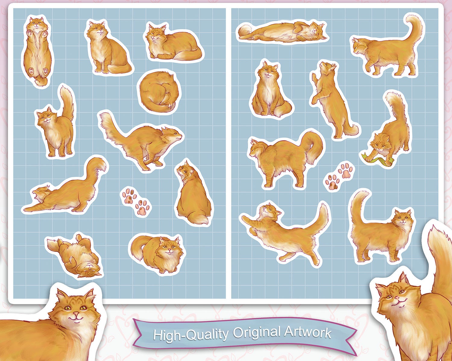 printable cat stickers cute cat stickers cat lover stickers etsy