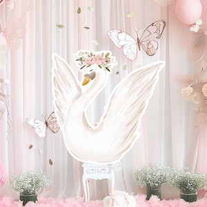 Décoration grande ballerine découpée, ballerine voyageant debout, princesse florale fantaisiste, fête de fille enchantée magique, fête de décoration imprimable
