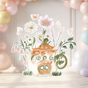 Fairy groot decor Knipsel, Fairy Verjaardag standee, grillige Floral Fairy Princess, magische Enchanted Fairy tuin, afdrukbaar decoratiefeest