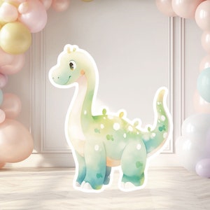 Dinosaurus groot decor knipsel, baby kind verjaardag staand, grillige dinosaurus, schattige dino feestdecoratie, dino afdrukbare achtergrond voor kind