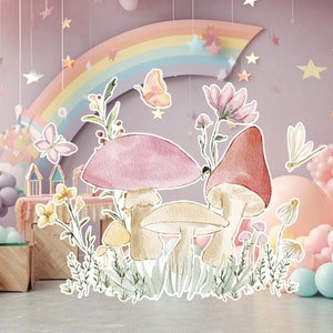 Fairy groot decor Knipsel, Fairy Verjaardag standee, grillige Floral Fairy Princess, magische Enchanted Fairy tuin, afdrukbaar decoratiefeest