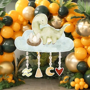 Dinosaur groot decor Knipsel, baby kind Verjaardag standee, grillige dinosaurus, schattige dino Feestdecoratie, dino afdrukbare achtergrond voor kind