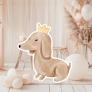 Boho baby groot decor Knipsel feestrekwisieten, schattige puppy verjaardag standee, boho schattige achtergrond, afdrukbare grote rekwisieten voor feest, leuke decoratie