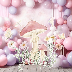 Fairy groot decor Knipsel, Fairy Verjaardag standee, grillige Floral Fairy Princess, magische Enchanted Fairy tuin, afdrukbaar decoratiefeest