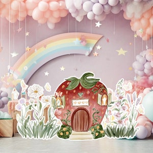 Fairy groot decor Knipsel, Fairy Verjaardag standee, grillige Floral Fairy Princess, magische Enchanted Fairy tuin, afdrukbaar decoratiefeest