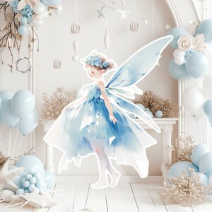 Fairy groot decor Knipsel, Fairy Verjaardag standee, grillige Floral Fairy Princess, magische Enchanted Fairy Party, afdrukbare decoratie girly