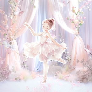 Ballerina groot decor Knipsel, ballerina Verjaardag standee, grillige Bloemenprinses, magisch Betoverd meisjesfeest, afdrukbaar decoratiefeest