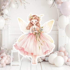 Fairy groot decor Knipsel, Fairy Verjaardag standee, grillige Floral Fairy Princess, magische Enchanted Party rekwisieten, afdrukbaar karakterdecor