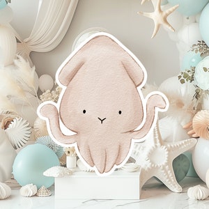 SQUID baby groot decor Knipsel partij rekwisieten, schattige SQUID Verjaardag standee, onder de zee schattige achtergrond, afdrukbare grote rekwisieten voor feest