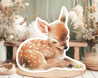 DEER baby big decor Cutout party props, cute DEER Birthday standee, WOODLAND adorable backdrop, printable big props for party decoration