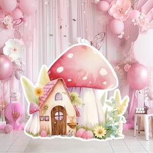 Fairy groot decor Knipsel, Fairy Verjaardag standee, grillige Floral Fairy Princess, magische Enchanted Party rekwisieten, afdrukbaar karakterdecor