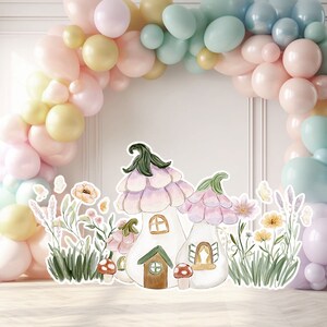 Fairy groot decor Knipsel, Fairy Verjaardag standee, grillige Floral Fairy Princess, magische Enchanted Fairy tuin, afdrukbaar decoratiefeest