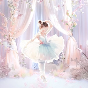 Ballerina groot decor Knipsel, ballerina Verjaardag standee, grillige Bloemenprinses, magisch Betoverd meisjesfeest, afdrukbaar decoratiefeest