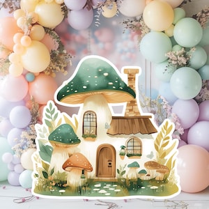 Fairy groot decor Knipsel, Fairy Verjaardag standee, grillige Floral Fairy Princess, magische Enchanted Party rekwisieten, afdrukbaar karakterdecor