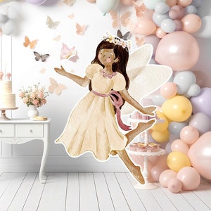 Fairy groot decor Knipsel, Fairy Verjaardag standee, grillige Floral Fairy Princess, magische Enchanted Fairy Party, afdrukbare decoratie 19