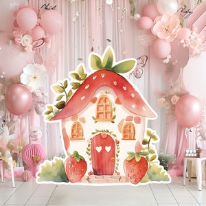 Fairy groot decor knipsel, fee verjaardag staand, grillige bloemenfeeprinses, magische betoverde feestrekwisieten, afdrukbaar personagedecor