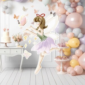 Fairy groot decor Knipsel, Fairy Verjaardag standee, grillige Floral Fairy Princess, magische Enchanted Fairy Party, afdrukbare decoratie
