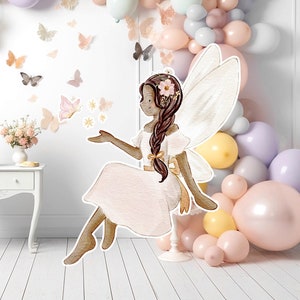 Fairy groot decor Knipsel, Fairy Verjaardag standee, grillige Floral Fairy Princess, magische Enchanted Fairy Party, afdrukbare decoratie 31