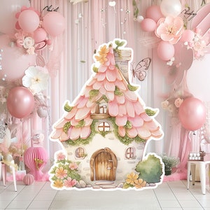 Fairy groot decor Knipsel, Fairy Verjaardag standee, grillige Floral Fairy Princess, magische Enchanted Party rekwisieten, afdrukbaar karakterdecor