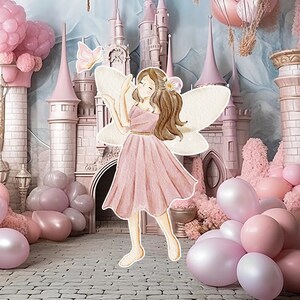 Fairy groot decor Knipsel, Fairy Verjaardag standee, grillige Floral Fairy Princess, magische Enchanted Fairy Party, afdrukbare decoratie 06