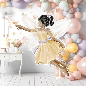 Fairy groot decor Knipsel, Fairy Verjaardag standee, grillige Floral Fairy Princess, magische Enchanted Fairy Party, afdrukbare decoratie 28