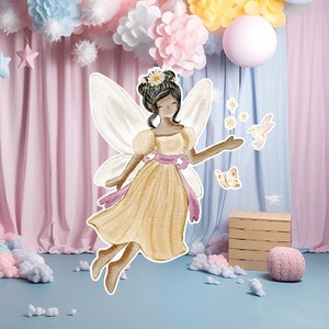 Fairy groot decor Knipsel, Fairy Verjaardag standee, grillige Floral Fairy Princess, magische Enchanted Fairy Party, afdrukbare decoratie 32