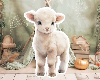 SHEEP baby big decor Cutout party props, cute LAMB Birthday standee, WOODLAND adorable backdrop, printable big props for party decoration