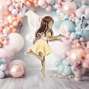 Fairy groot decor Knipsel, Fairy Verjaardag standee, grillige Floral Fairy Princess, magische Enchanted Fairy Party, afdrukbare decoratie 26