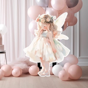 Fairy groot decor Knipsel, Fairy Verjaardag standee, grillige Floral Fairy Princess, magische Enchanted Fairy Party, afdrukbare decoratie