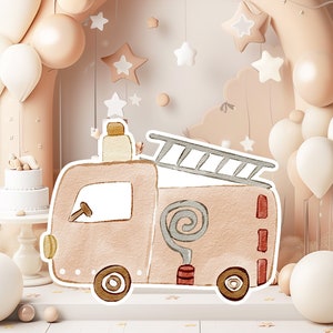 Boho baby groot decor knipsel partij rekwisieten, schattige auto verjaardag standee, boho schattige achtergrond, afdrukbare grote rekwisieten voor feest, schattig decor