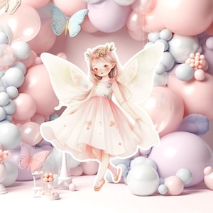 Fairy groot decor Knipsel, Fairy Verjaardag standee, grillige Floral Fairy Princess, magische Enchanted Fairy Party, afdrukbare decoratie 38