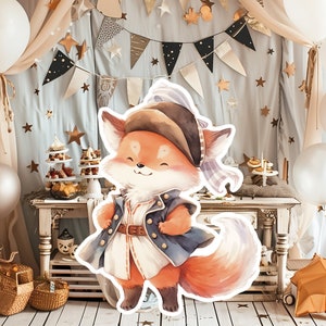 Piraat baby groot decor knipsel partij rekwisieten, schattige piraat verjaardag standee, piraat zee thema schattige achtergrond, afdrukbare grote rekwisieten voor feest