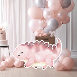 Dinosaur groot decor Knipsel, baby kind Verjaardag standee, grillige dinosaurus, schattige dino Feestdecoratie, dino afdrukbare achtergrond voor kind