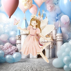 Fairy groot decor Knipsel, Fairy Verjaardag standee, grillige Floral Fairy Princess, magische Enchanted Fairy Party, afdrukbare decoratie 02
