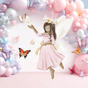 Fairy groot decor Knipsel, Fairy Verjaardag standee, grillige Floral Fairy Princess, magische Enchanted Fairy Party, afdrukbare decoratie 29