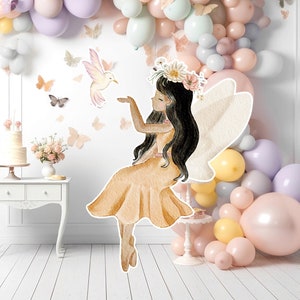 Fairy groot decor Knipsel, Fairy Verjaardag standee, grillige Floral Fairy Princess, magische Enchanted Fairy Party, afdrukbare decoratie 21